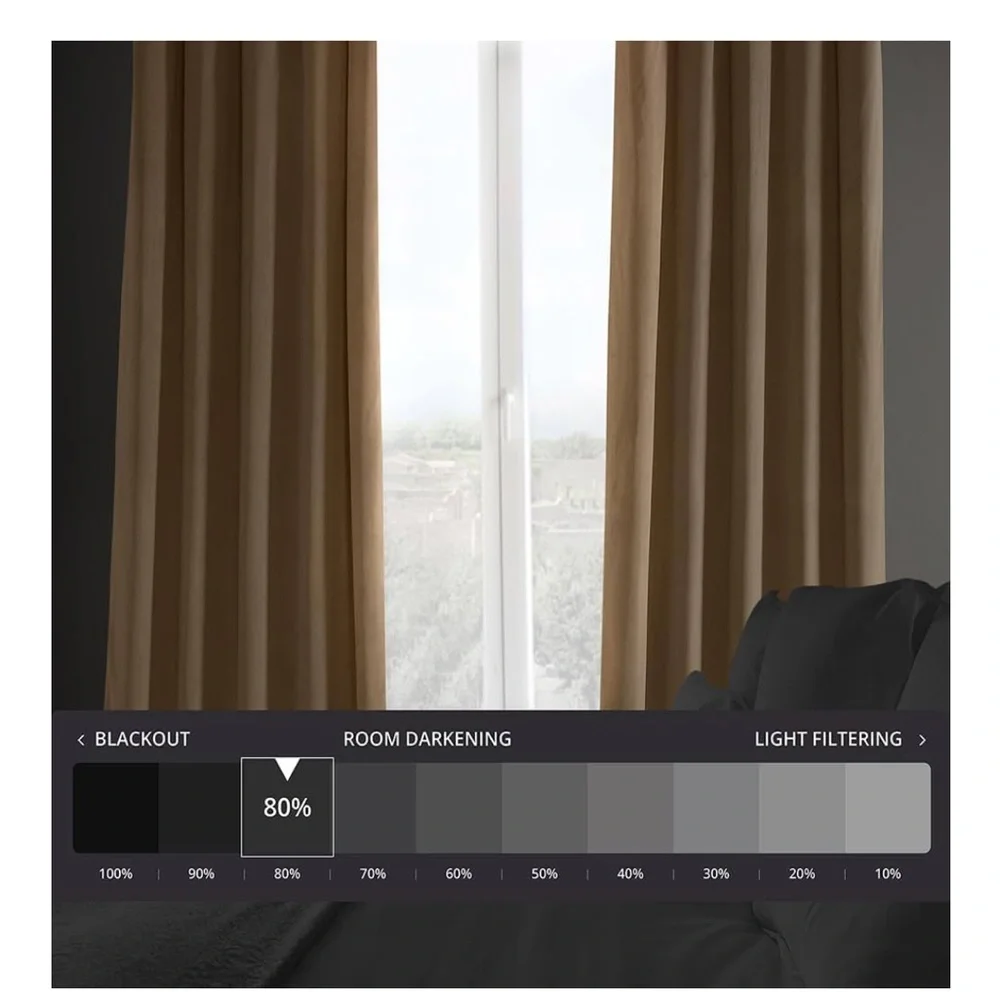 Half Price Drapes Heritage Plush Velvet Curtains  50W x 84L, 2 Panels Spiced Rum